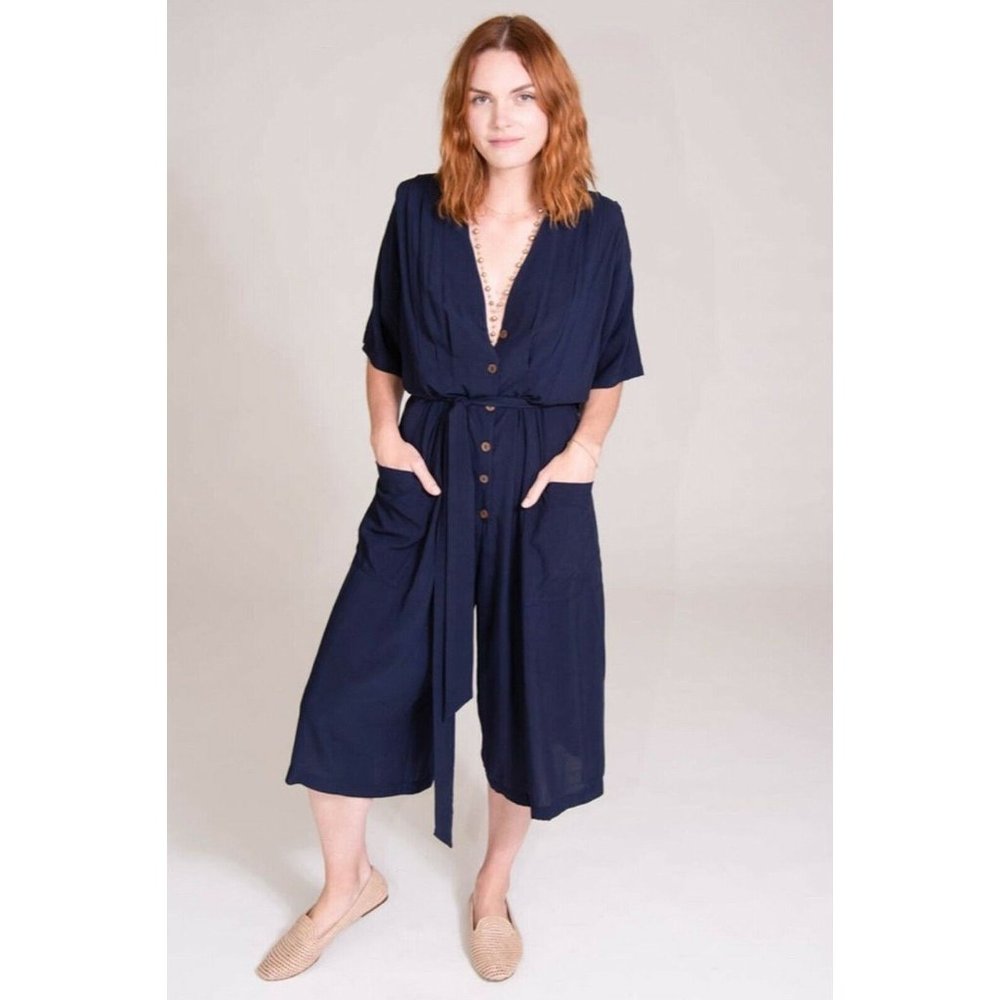 Tysa Jumpsuit XS/S Navy Blue Soft Rayon Classic Bu